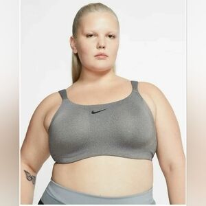 Sz 38E Grey Nike Plus-Sized Bold High Impact Sports Bra DriFit Technology